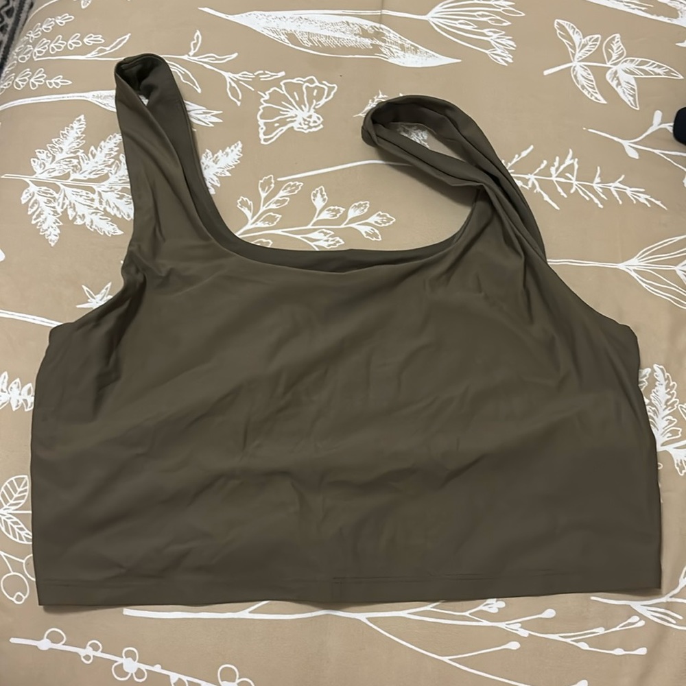 Fabletics olive green sports top